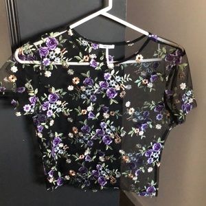 Urban Outfitters mesh floral top